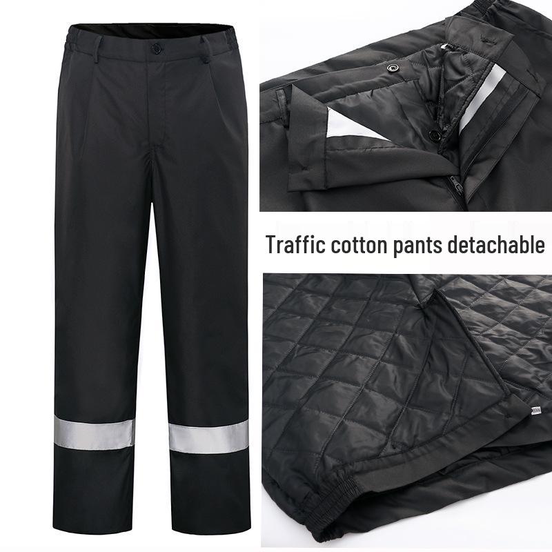 Reflective Rainproof Winter Coat with Thick Inner Liner for Traffic Duty and Cold Protection