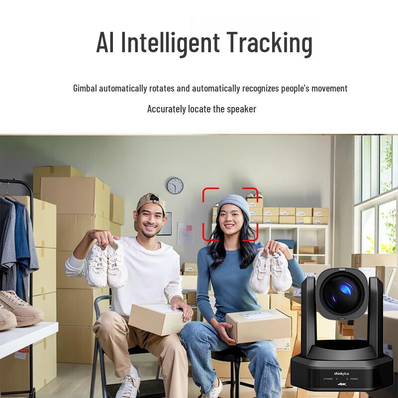 Lenovo 4K AI Tracking 12x Zoom Live Streaming Camera
