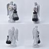 Solar Angels for Cemetery Resin Outdoor Charming Sculpture Decorative Memorial Flower Angel Statue for Patio Porch Front Yard