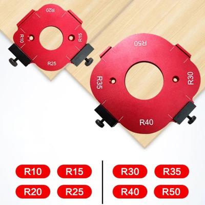 1/2Pcs Corner Radius Routing Templates R10 R15 R20 R25 R30 R35 R40 R50 Aluminum Alloy Quick Jig Router Bit Templates with Removable Clamp