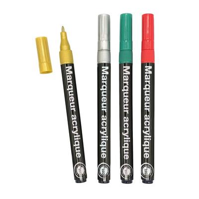 Fine Markers Acrylic Paint Christmas Colors 0.8 Mm 4 Pieces