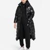 Nike Logo Print Solid Color Warm Long Hooded Down Jacket Women Outerwear Black DH4082-010