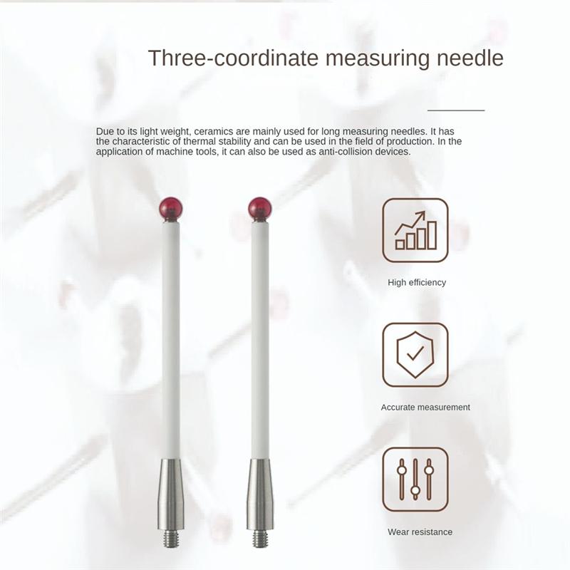 The New 2Pcs CMM Probe Stylus 6Mm Ball Tip CMM Contact Probes Shafts Probe Testing Parts For Renishaw A-5000-3709