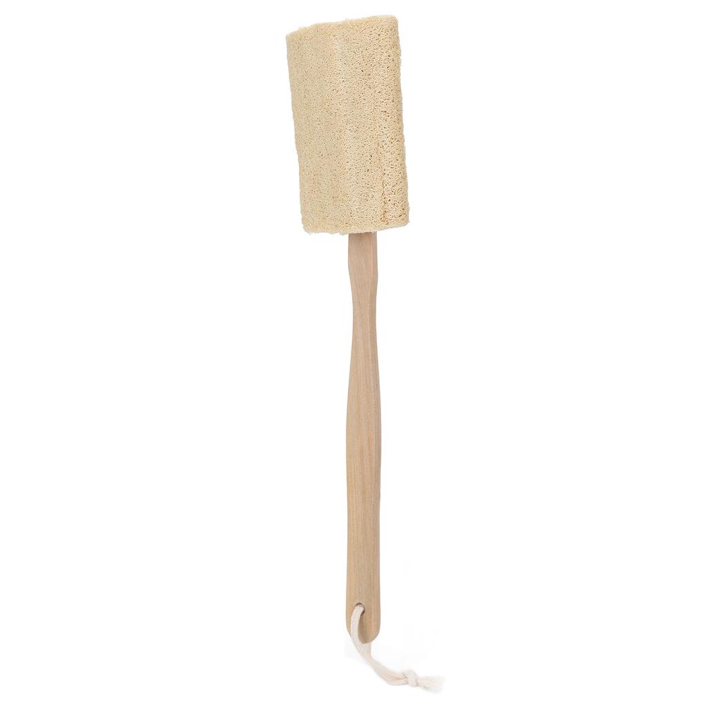 Loofah Bath Brush Exfoliating Gentle Cleaning Loofah Shower Body Brush with Detachable Long Wood