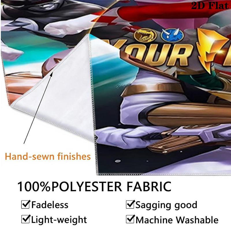 Power Rangers Adventure Custom Name Wall Tapestry Aesthetic Wall Hanging Printed Fabric Blanket Decorative Tapestries for Bedroom Living Room Home Dec