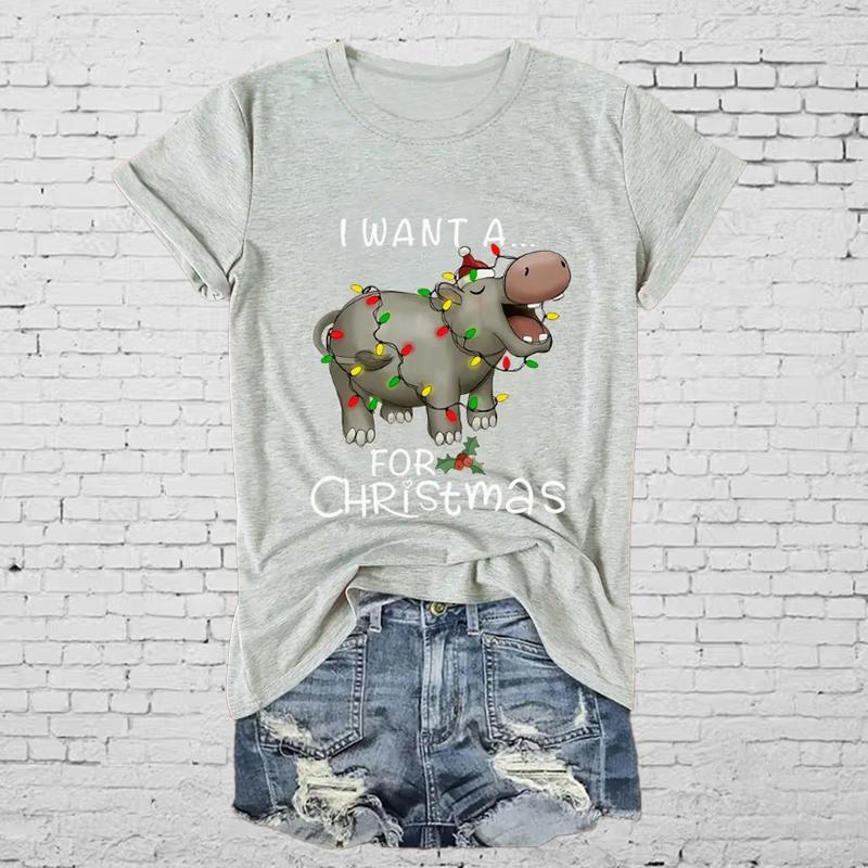 Μόδα Γυναικείο Μπλουζάκι με Αστεία Casual Στρογγυλή Λαιμόκοψη Κοντομάνικο Μπλουζάκι Καλοκαιρινό Γυναικείο Μπλουζάκι