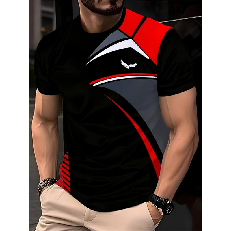Simple and stylish striped pattern men's T-shirt