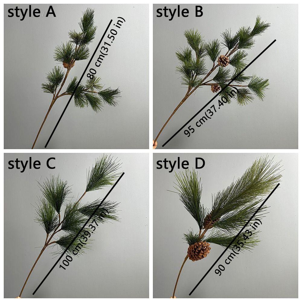 Realistic Artificial Pine Branch with Pine Cones Chinese Style Faux Pine Plant Plastic Fake Pine Branches Wedding Decor
