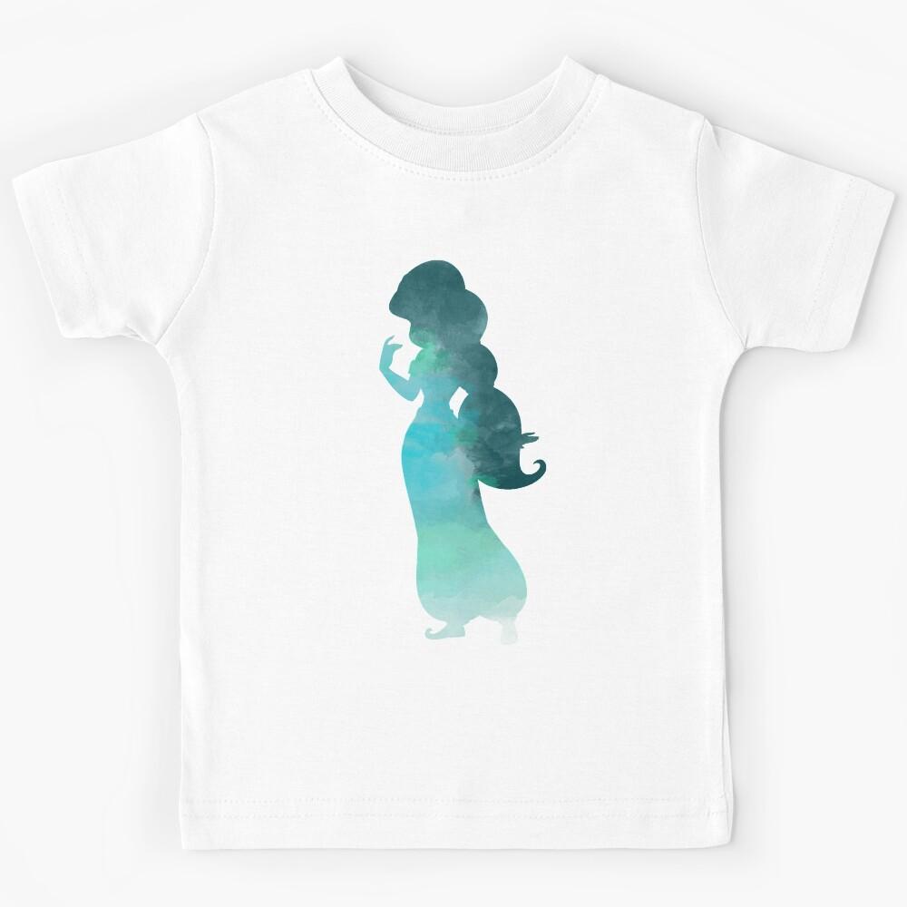 Blue princess watercolor silhouette Kids T-Shirt 100