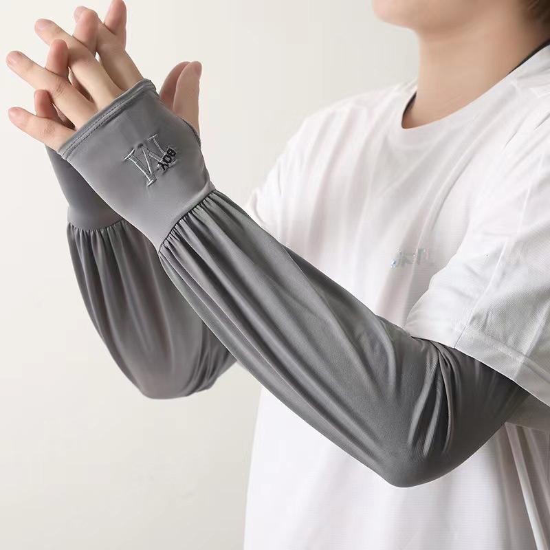 1 Paar Herren Eis-Armstulpen Sonnenschutz Elastische Fahrhandschuhe Outdoor UV-Schutz Armstulpen Leichtgewichtige Kühle Stulpen