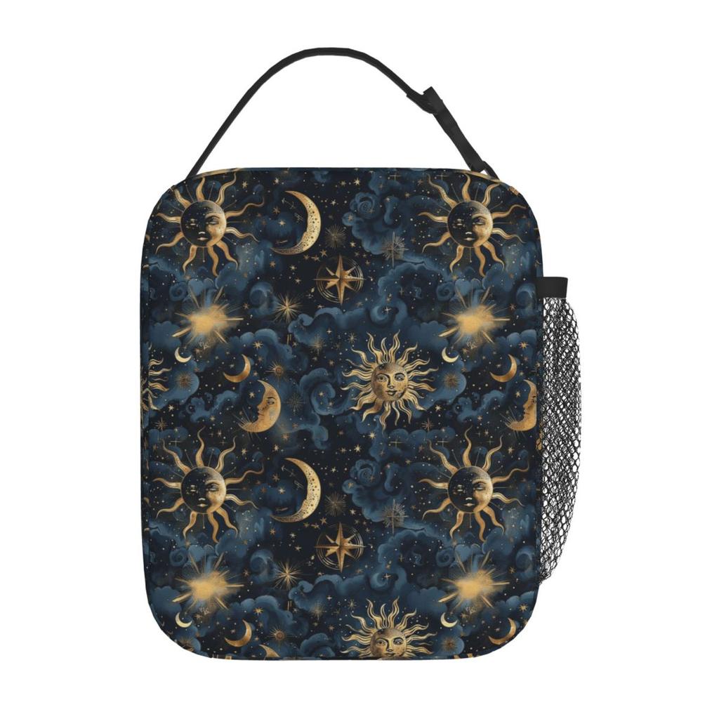 Sun And Moon Pattern Insulated Lunch Bag for Women Children Leakproof Food Boxes Thermal Lunch Box Tote