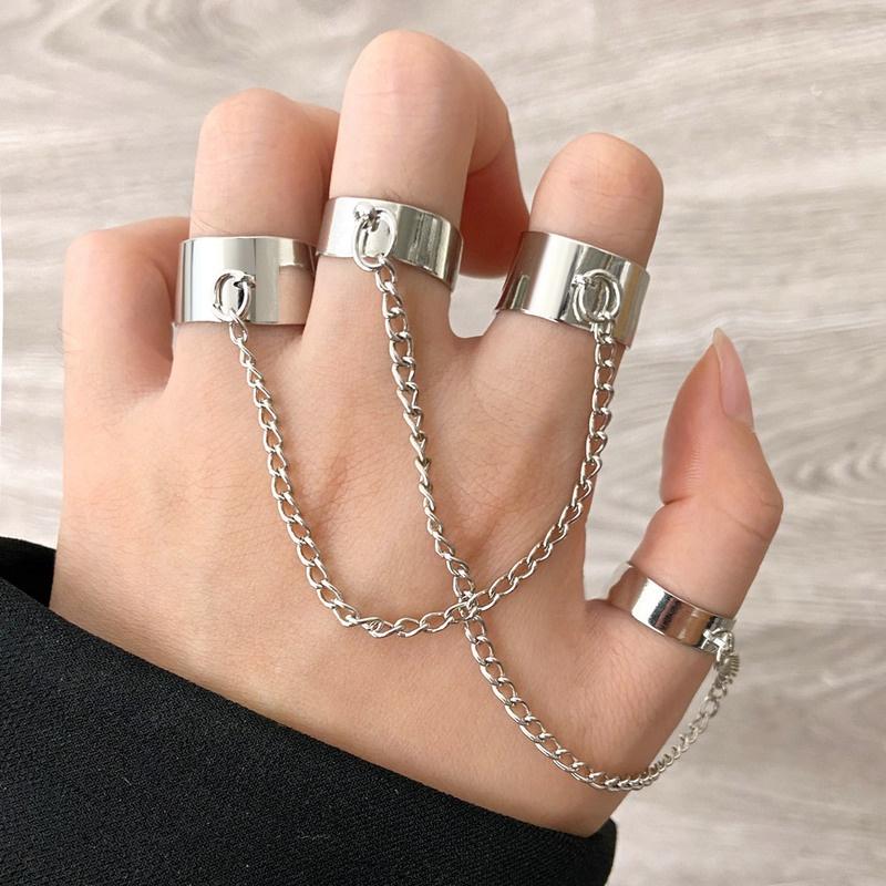 IF ME Personalized Butterfly Snake Ring Set Gold Silver Chain Ring for Women Accessories Jewelry