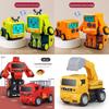 Childrens Inertia Impact Transforming Construction Vehicle Set With Excavator And Mixer For Kids Play