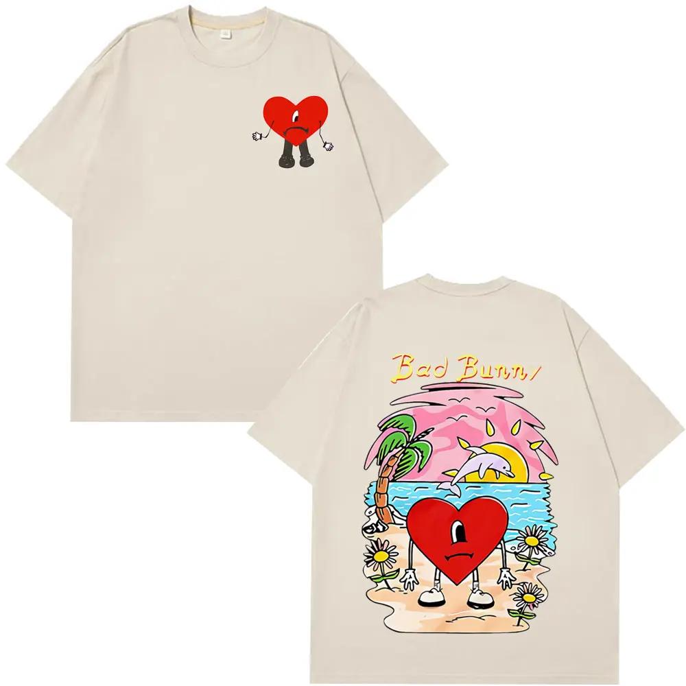 Bad Bunny Un Verano Sin Ti Moda Vintage Camiseta As De Grandes Dimensões Unisex Harajuku Manga  Camisetas
