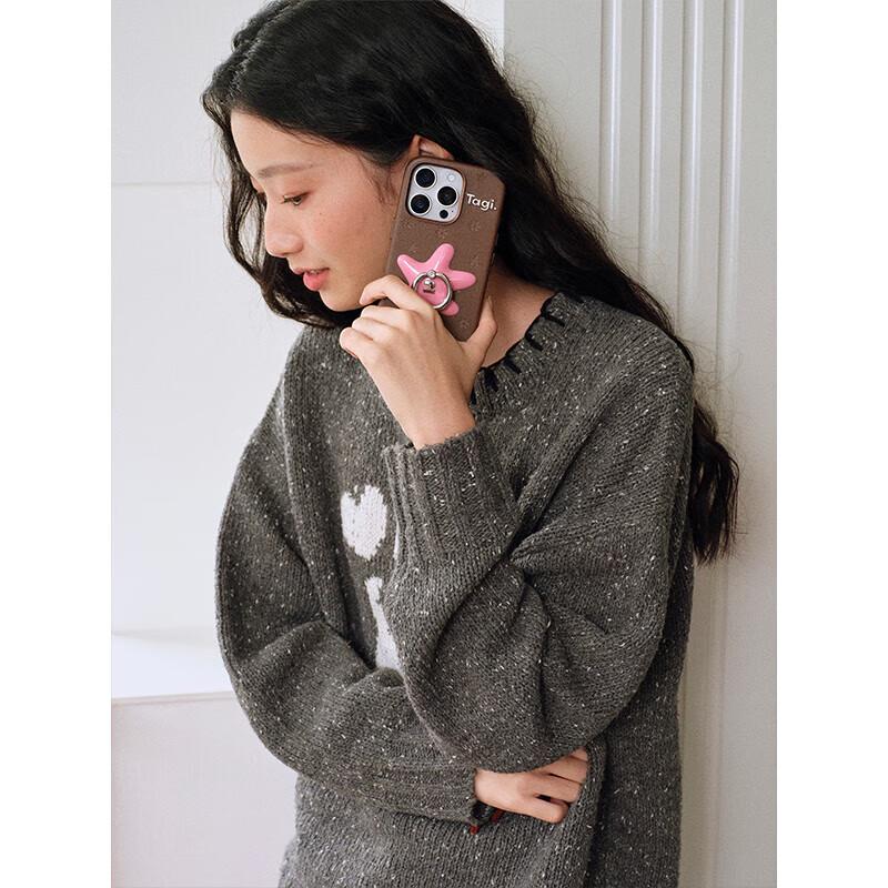 Tagi Diamond Starfish Ring Stand Leather Phone Case