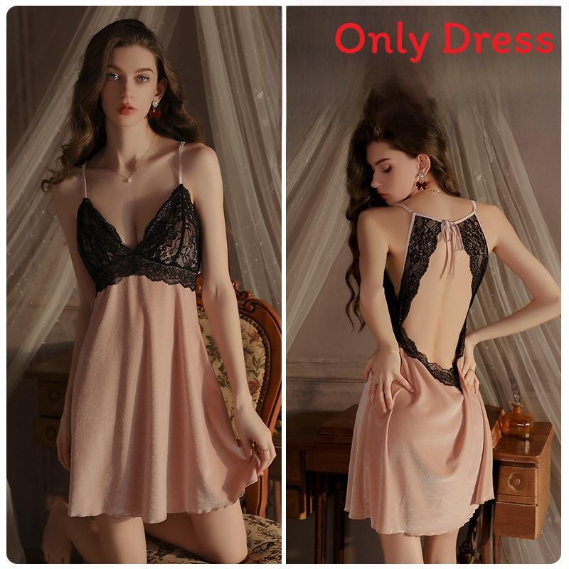 Velvet Sleepwear Set With Deep V Bust And Elastic Fit For Cozy Home Use