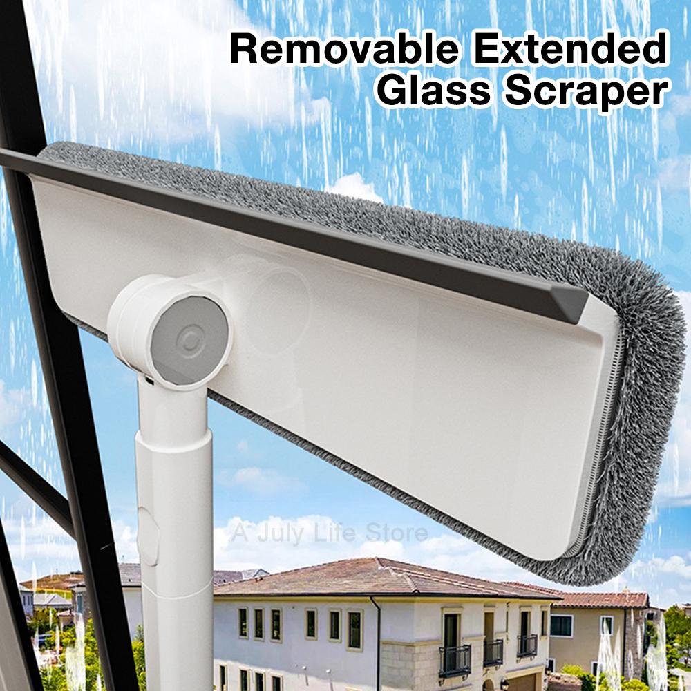 3-in-1-Teleskop-Fensterglasreiniger, Wischer, langer Griff, doppelseitige Bürste, Fenstermopp, Abzieher, Wischer, Haushaltsreinigungswerkzeug