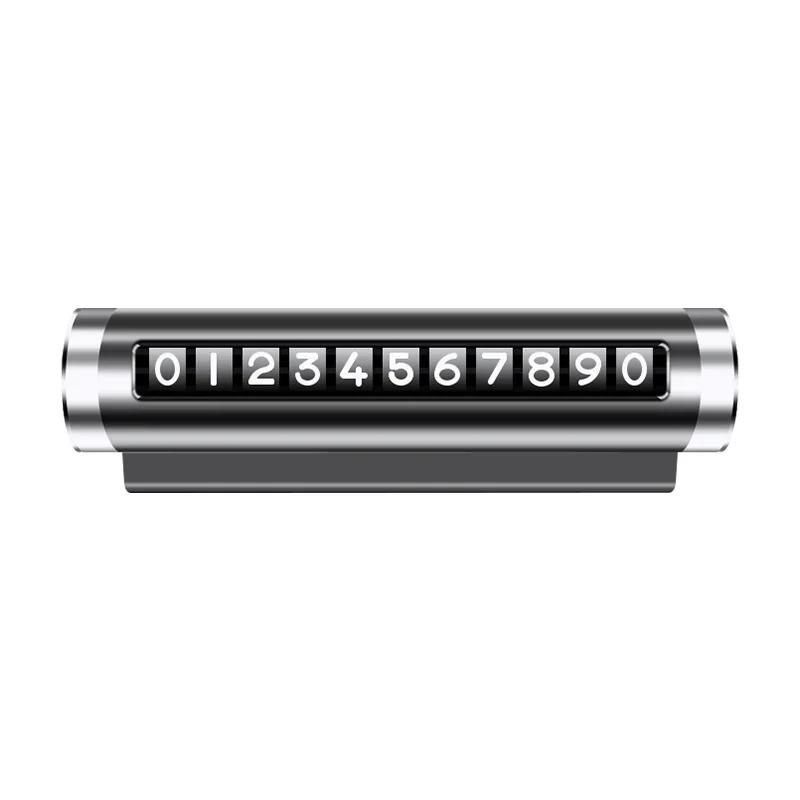 Metal Car Temporary Parking Card Rotate Phone Number Plate Aluminum Stickers Park Stop In Car-styling Auto Accessories