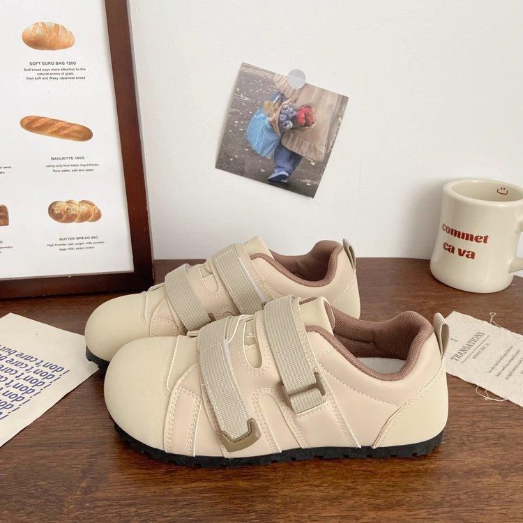 

Уродливо-милые туфли на липучках, женские для моральной подготовки, весенне-осенние, взрывная шикарная ниша, балетки-пуфы, спортивные кожаные белые туфли 41 бежевый