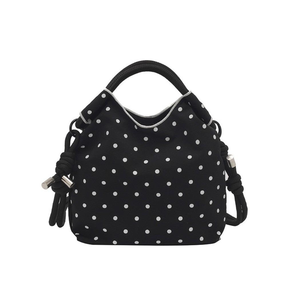 Drawstring Closure Polka Dot Shoulder Bag Nylon Female Tote Bag Crossbody Bucket Bag Outdoor