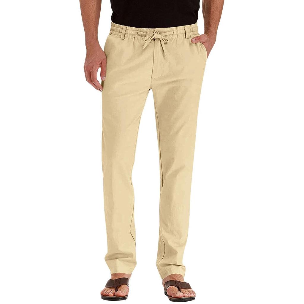 Men's Overalls Drawstring Multi Pocket Casual Pants Hiking Pants Cotton Twill Pants