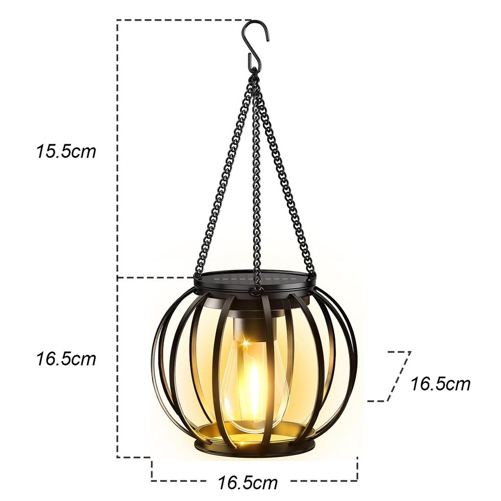 Solar Lantern Led Light 3000k Daylight Sensor Lights Outdoor Waterproof Garden Lamps Vintage Holiday Decoration Landscape Hollow