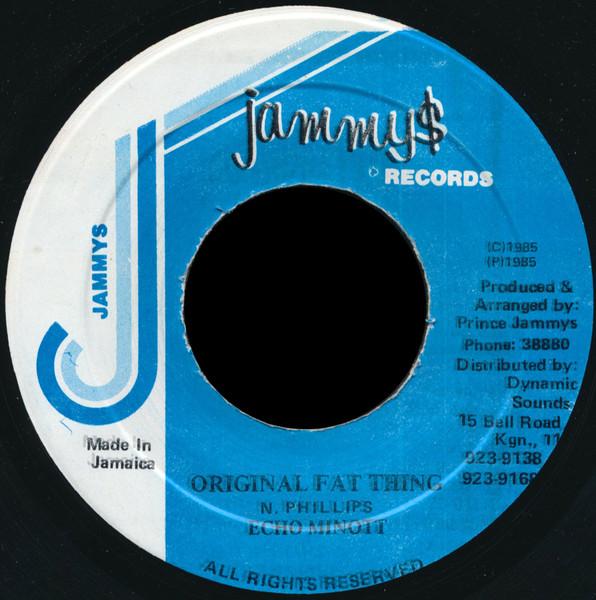 

7inch Record ECHO MINOTT Original Fat Thing NONE Jammys Records 1985 Jamaica Reggae Ska Dub Used