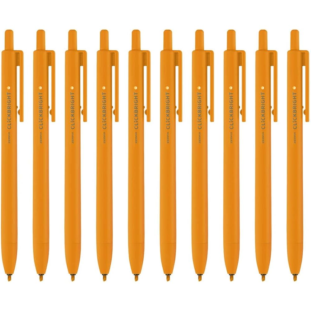 Zebra Highlighter Click Bright Orange 10-Pack B-WKS30-OR
