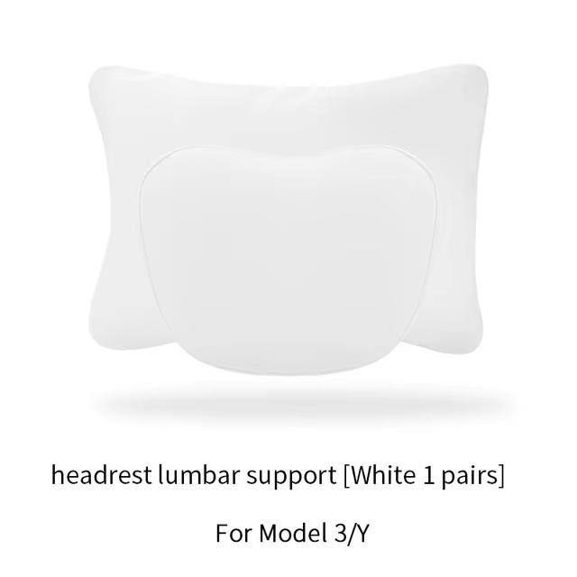 For Tesla Model 3 Y Car Neck Pillow Protective Lumbar Back Support Flocking High-Quality Headrest Lumbar Car Accessories