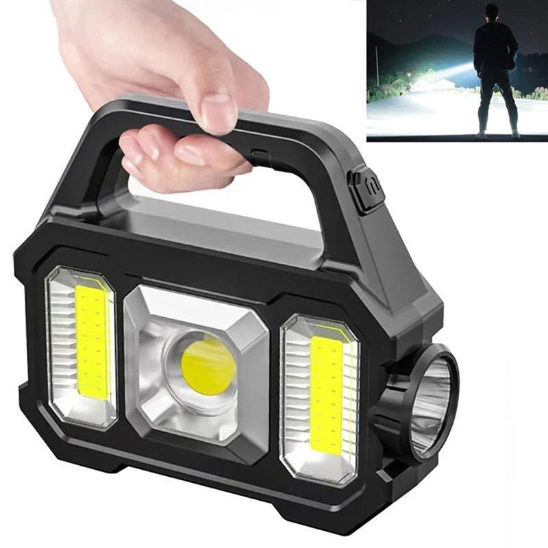High Power Led Flashlights Rechargeable Camping Work Light Multi Functional Portable Light Solar Charging 6 Lighting Modes