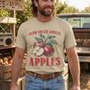 Farm Fresh Apples Shirt, Vintage Orchard T-Shirt, Fall Harvest Graphic Tee, Retro Farmer Market Apparel, Cottagecore Botanical Top