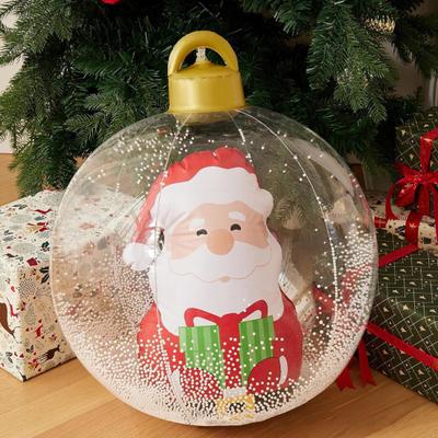 24 Inch Inflatable Christmas Ball Ornament Large Clear Blow Up Ball Christmas Decoration