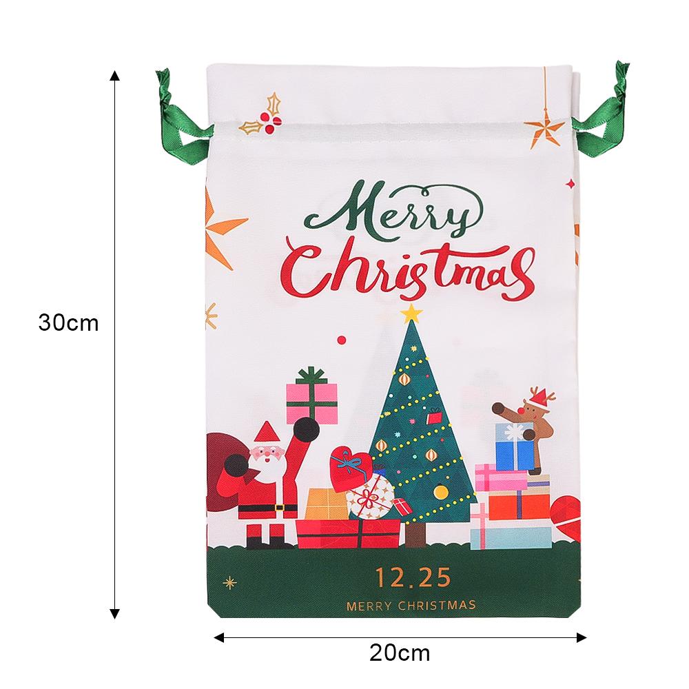 Christmas Drawstring Bags Cartoon Santa Claus Candy Snakcs Gifts Bag Xmas Navidad Party Home Reusable Packaging Pouches Kid Gift