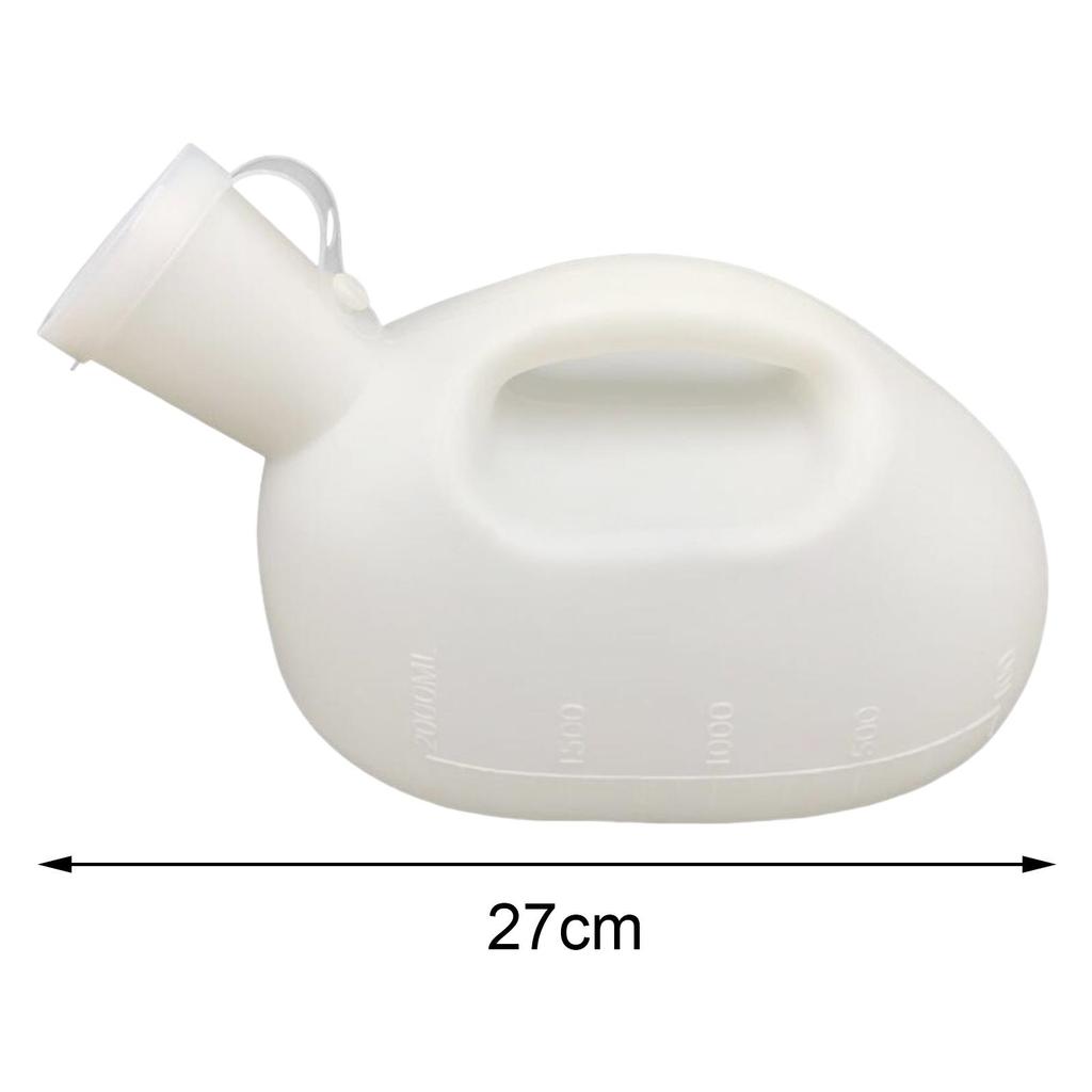 Portable Urinals for Men with Lid Travel Toilet Reusable 2000ml Male Urinal Pee Bottles Mens Potty for Elderly Driving Car