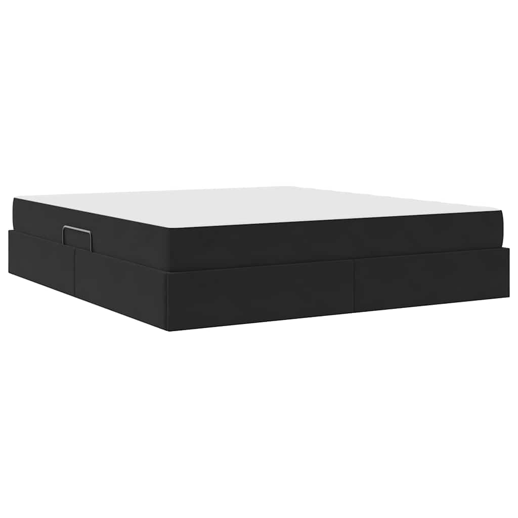 Storage Bed with Mattress Black 160 x 200 cm Velvet