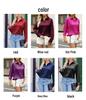 Elegant Women's Solid Color Satin Long Sleeve Shirt with Retro Buttons