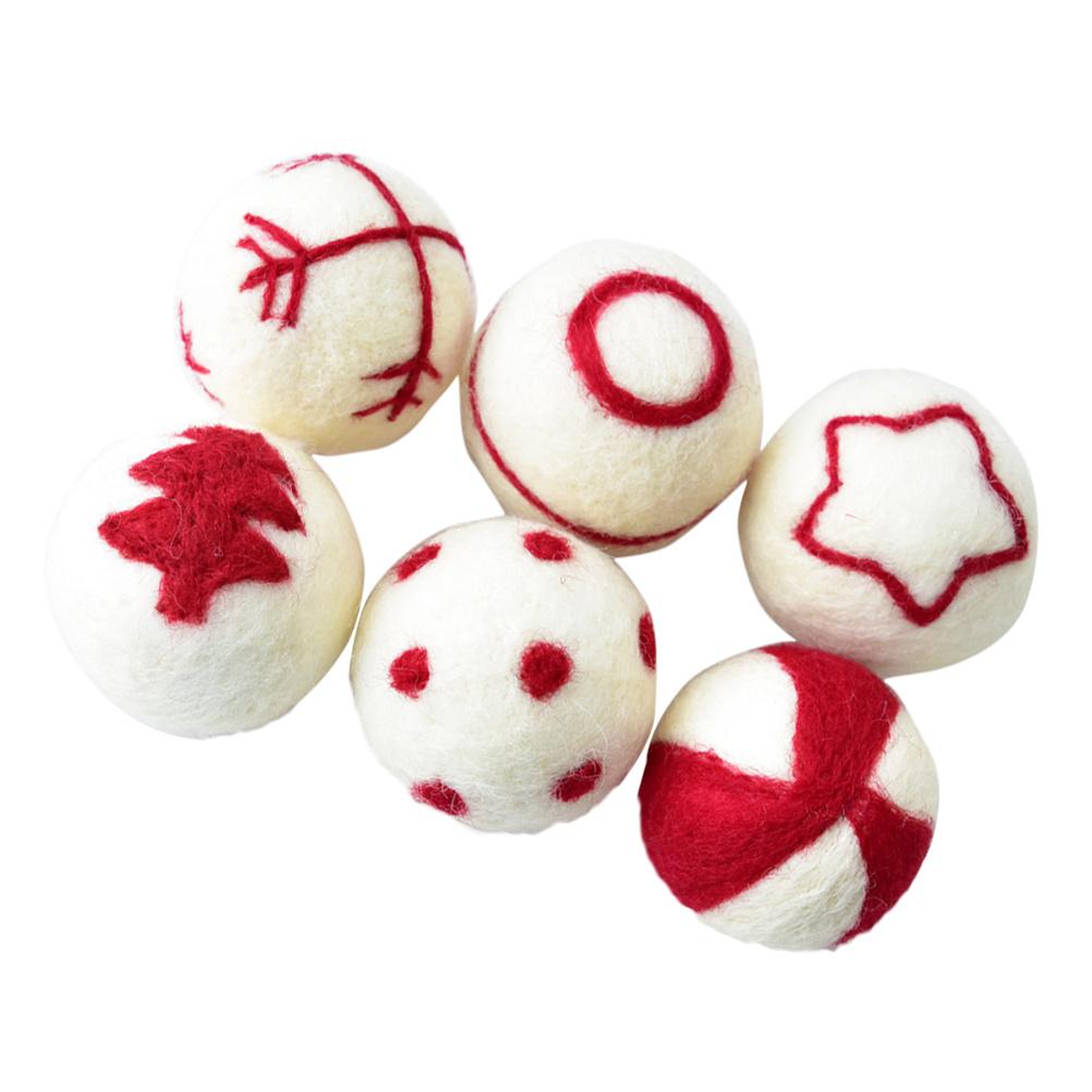 6Pcs Christmas Wool Ball Hanging Pendants Lightweight Christmas Tree Decor Hanging Ornaments Home Party Decorations