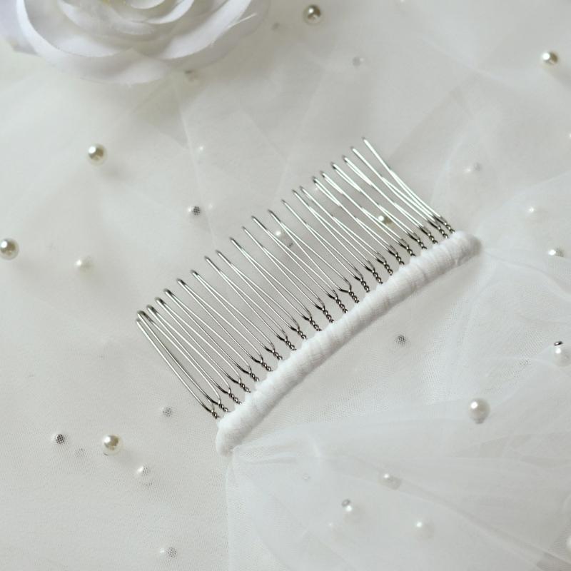 Luxurious Double Layer Bridal Veils Airy Sheer Hair Accessory For Wedding Pearls Adorned Headpiece Classical Design