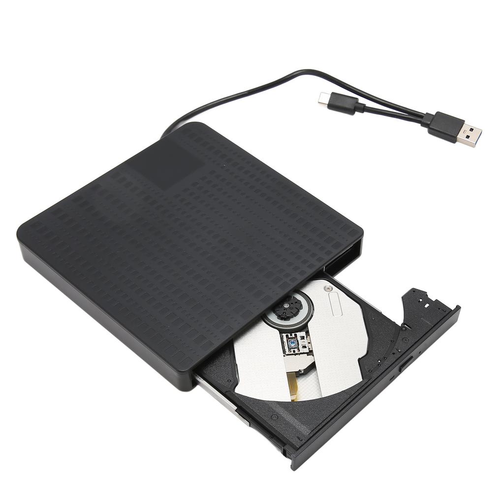 External CD DVD Drive USB3.0 Type C Dual Interface Quiet Fast Transmission CD DVD Burner Reader for Laptop