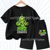 Children's Plants Vs. Zombies Short-Sleeved T-Shirt Set Cotton Summer Fashion Comfortable Top+pants for Boys and Girls