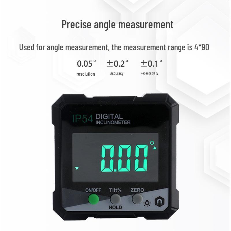 High-Precision Digital Inclinometer with Magnetic Angle Meter and Spirit Level