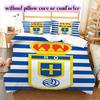 Biancheria da letto con motivo Real Oviedo, Set piumone Copripiumino Federa Regalo di Compleanno per la Casa (1*copripiumino+2*federe,senza imbottitura)