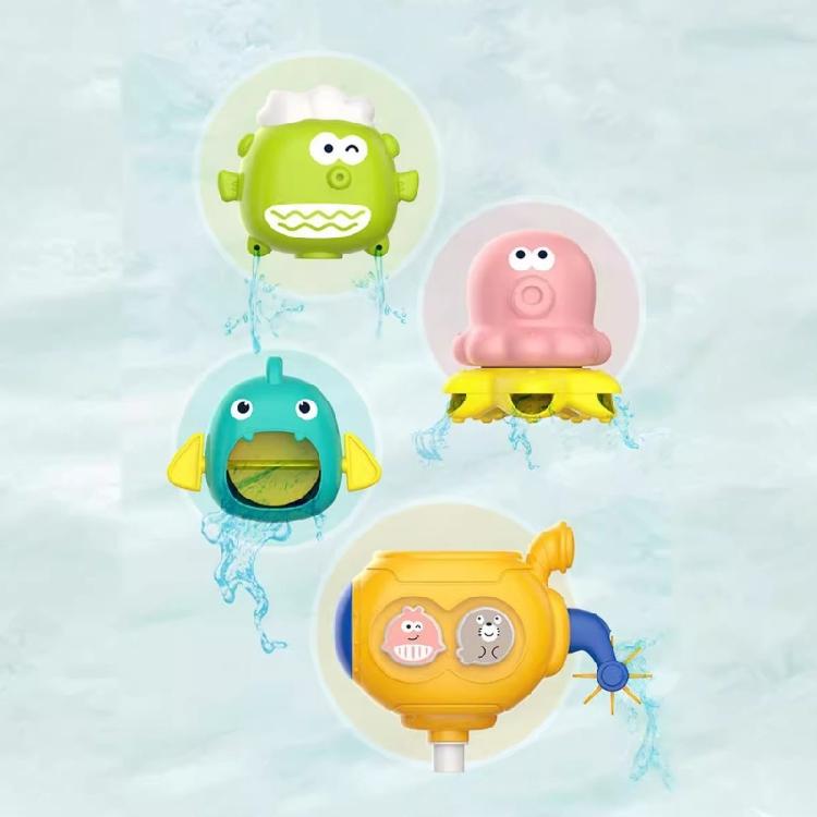 Ocean Themed Rotating Bath Toy For Toddler With Easy To Assembly Water Pipe For Baby Fun Bath Time Fine Motor Skill Toy