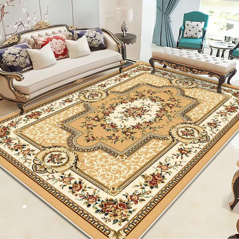 European Style Luxury Living Room Carpet Home Decoration Sofa Coffee Tables Non-slip Rug Bedroom Children Plush Soft Floor Mat