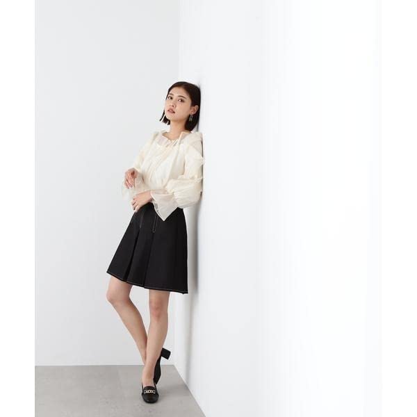 Jill by Jill Stuart Women's High-Waisted Tucked Mini Skirt Casual Pants, Black