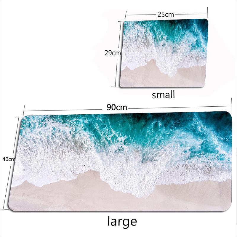 Great Waves Deskmat XXL 50X100CM Seaside Landscape Mousepad Desk Accessories Office Rugs Large Pads Computer TableMat Mouse Pad
