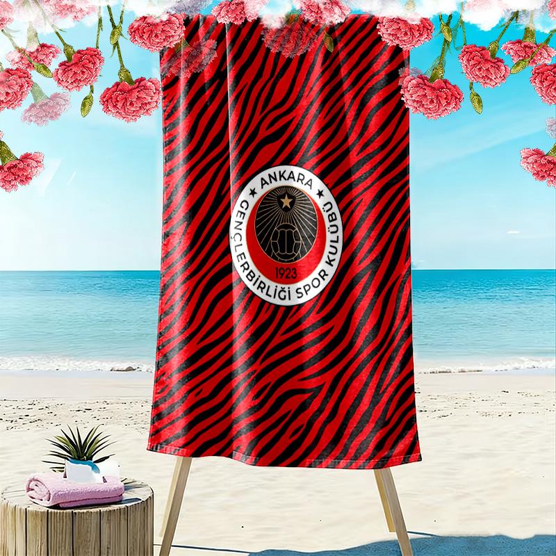 Gençlerbirliği Logo Print Beach Towel, Large Soft Quick Dry Towel for Beach Camping Swimming