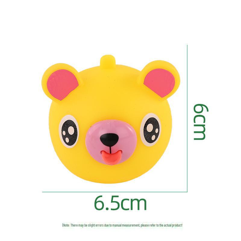 

Виниловая мультяшная свинья с высунутым языком и кричащей игрушкой для снятия стресса Little жёлтый