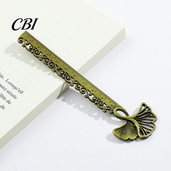 Metal Bookmark Ruler Butterfly Ginkgo Ruler, 2 in 1 Measuring Page Marker Ultra-thin for Students, Thin Book Mark with Scale, Creative School