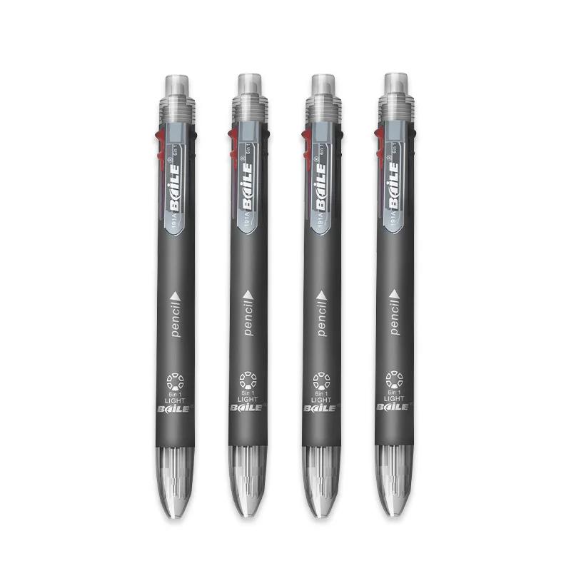 6-in-1 Mehrfarbiger Kugelschreiber-Set Einziehbar 5 Farben und Mechanischer Bleistift in einem Stift Multifunktionsstift Schreibwaren